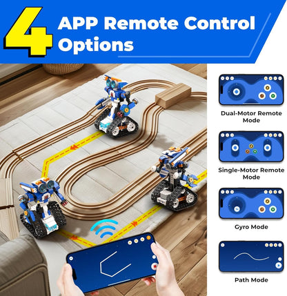 Apitor STEM Robot Toy 6-in-1 Robot Building Kit for Boys Age 8-12, APP Remote Control STEM Coding Toys, Educational Robotics Gifts for Boys Girls Kids Ages 7 8 9 10 11 12 (480 Pieces)
