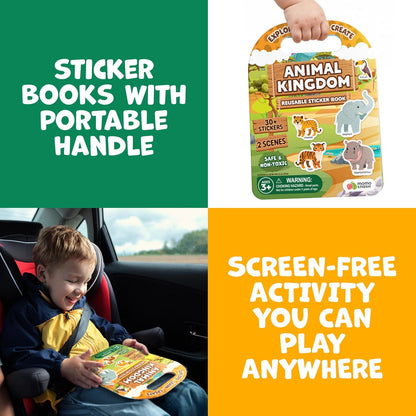Sticker Book for Toddlers 1-3 - Reusable Sticker Book for Toddlers 2-4 Years, Stickers for Kids, Toddler Travel Toys, Airplane Toys for Toddler 1-3 - Birthday Gifts for 3 Year Old Boys, Girls 2-4