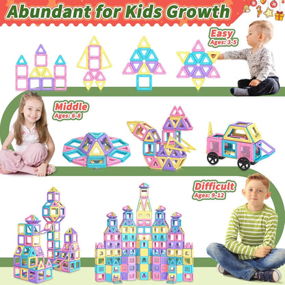 Toddler Girl Toys, Magnetic Tiles 44pcs, Birthday Gifts Ideas for Girls Age 3-5, Magnetic Building Blocks, Magnet STEM Montessori Toddler Kids Christmas Toys Gifts for 3 4 5 6 7 Year Old Girls