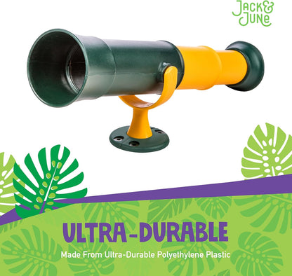 Jack and June Signature Green and Yellow Telescope Playset Attachment Featuring 360 Degree Spin