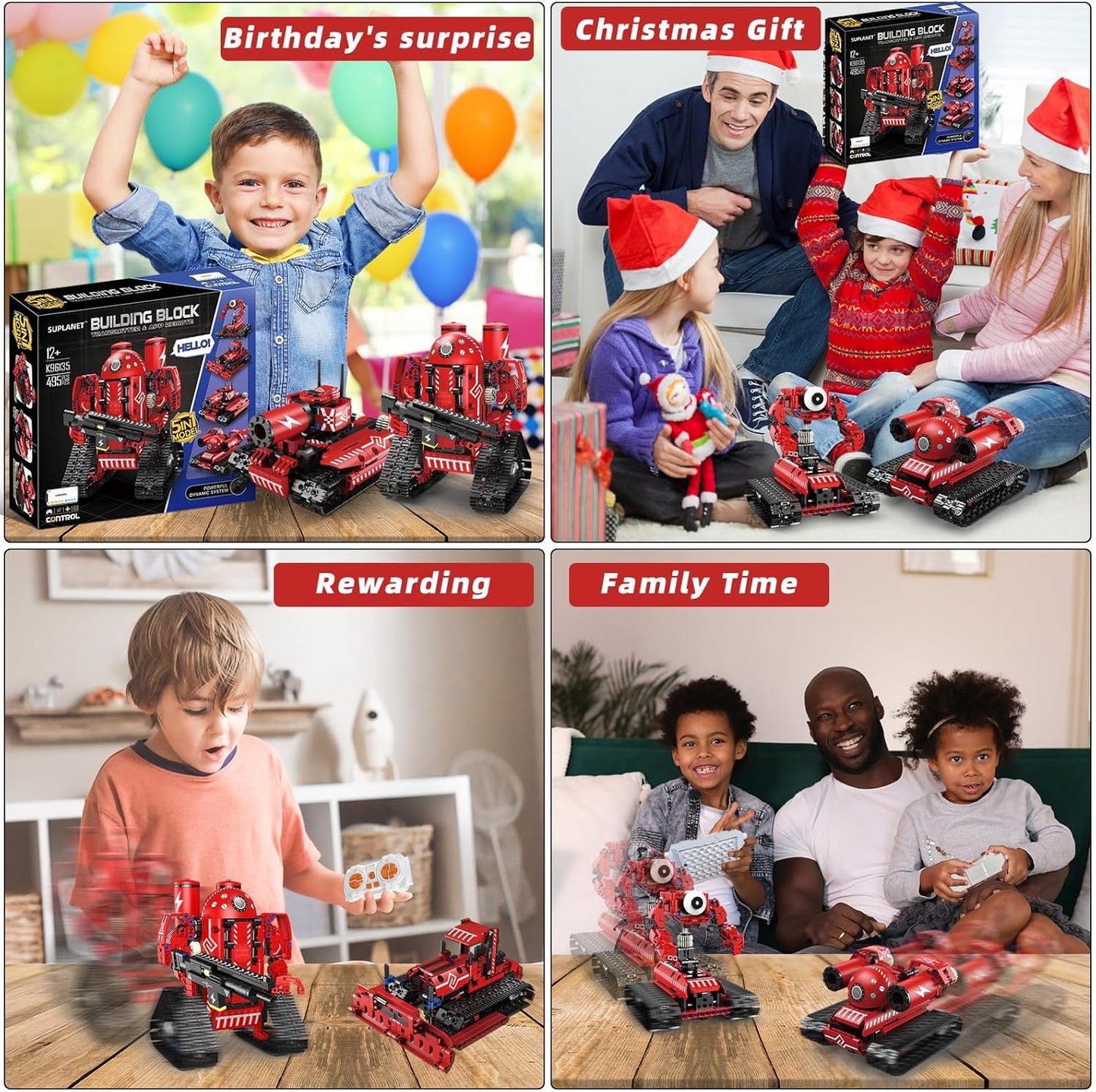 STEM Robot for Kids Ages 8-14, 5-in-1 Remote Control and APP Programmable Robot Toys - 720 Pcs DIY Building Science Educational Kit, Building Block Birthday Present for Teen Boys Girls