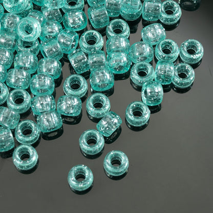 Gxueshan 1000 Pcs Acrylic Black Pony Beads 6x9mm Large Hole Pen Hair Kandi Beads Bulk for Friendship Bracelet Necklace Jewelry Making Earring Braiding Kit
