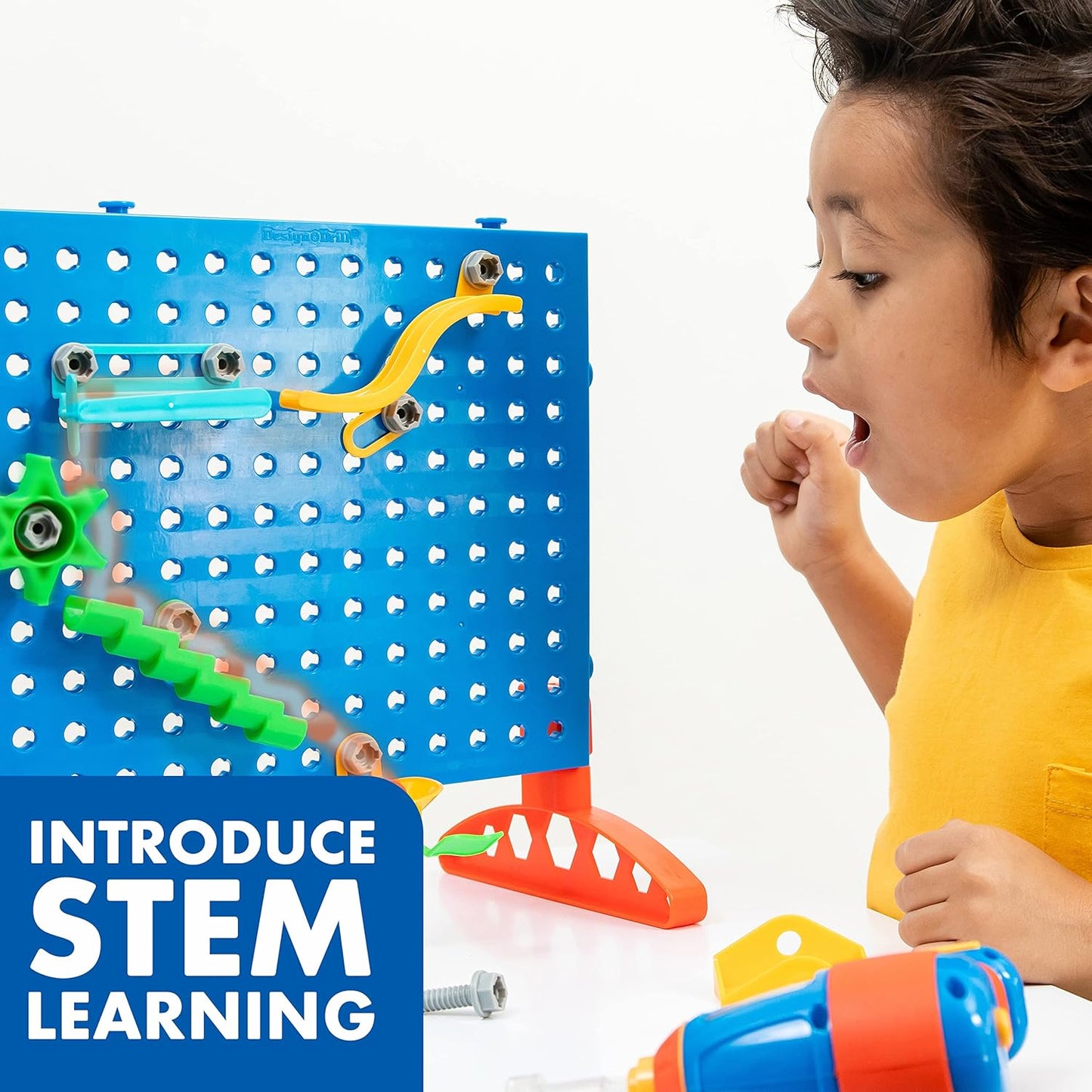 Educational Insights Design & Drill Marble Maze - STEM Building Toys for Kids, Marble Run Set with Electric Drill Toy, STEM Toys & Physics Games, Gifts for Boys and Girls Ages 5+