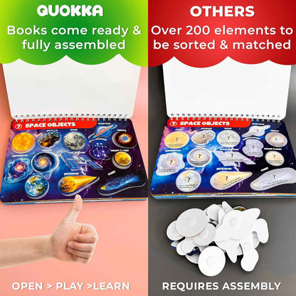 QUOKKA Montessori Busy Book for Toddlers 1-3 - Pre K Kids Learning Activities for Homeschooling - My Preschool Busy Book for Ages 3-5 - 15 Kids Educational Activities 2-4 Years