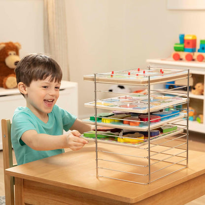 Melissa & Doug Puzzle Storage Rack - Wire Rack Holds 12 Puzzles