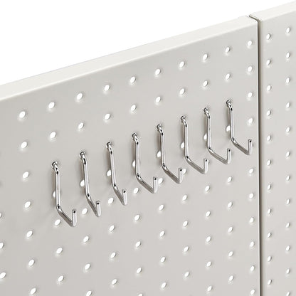 Amazon Basics Rectangular Metal Pegboard Wall Organizer, Tool Storage Organization System, Rust and Scratch Resistant, 48-Piece Kit, Gray