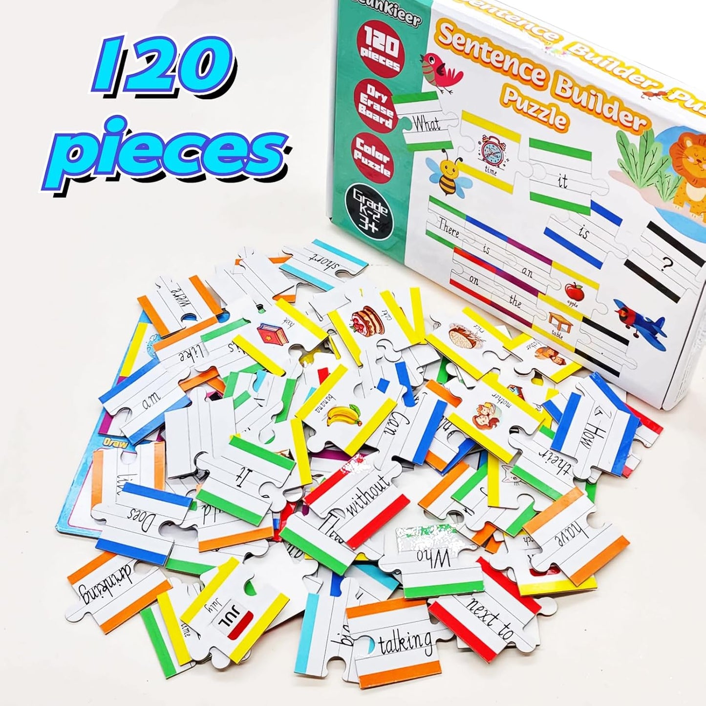 Sentence Building, Sight Word Builder Cards for Early Reading, Speech, Writing, and Language Practice for Kids Kindergarten 1st 2nd Grade Classroom