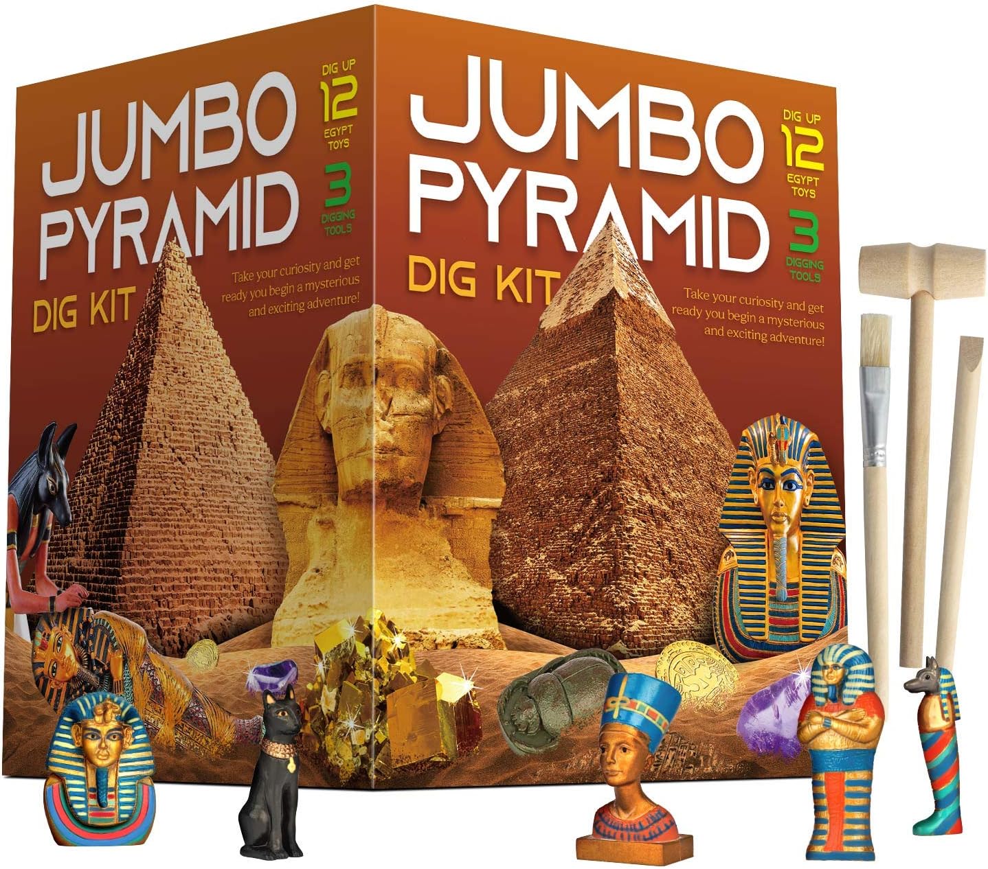 Gemstone Dig Kit - Dig Up 18 Real Gemstones and Crystals - Science Kits for Kids, STEM Toys for Age 6-8, Great Educational Geology Gifts for Boys & Girls Ages 5-7
