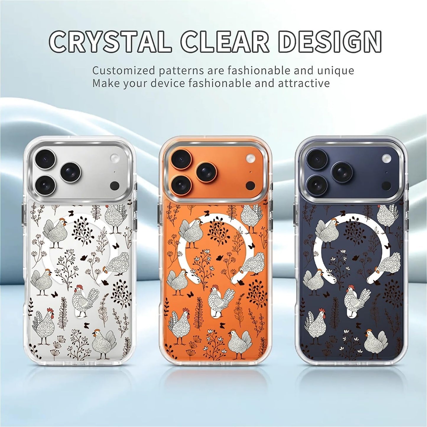 for iPhone 17 Pro Max Case [Compatible with Magsafe],Girls Women Clear Magnetic Case Silicone Shockproof Protective Cover with Pattern Colorful Motivational Letters