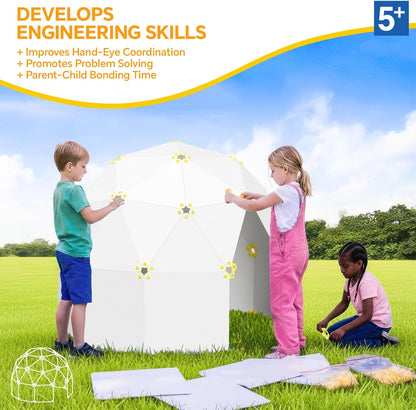 Fort Building Kit for Kids Ages 5+, 386 PCS Large Family DIY STEM Castle Construction Set 59″ x 47″, Hands-On Engineering Play Toy, Parent-Child Cooperative Indoor & Outdoor Building Activity