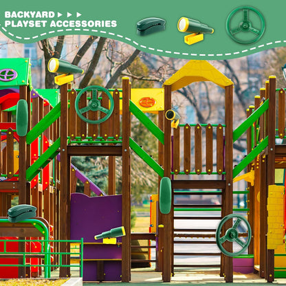 Playground Accessories Swingset Steering Wheel Plastic Telescope Telephone Swingset Phone Toy for Kids Outdoor Playground Backyard Treehouse
