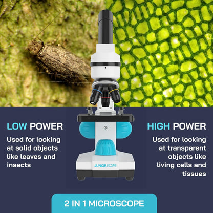 Omano Juniorscope Microscope for Kids – Microscope Kit for Kids 8+ for Science Microscope Experiments – Kids Microscope Kit That Encourage STEM Exploration – Beginner Microscope for Kids 8 and Up.