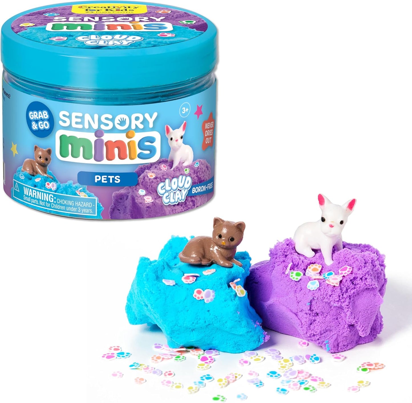 Creativity for Kids Sensory Minis Construction Kit | Cloud Clay Sensory Toy with Excavator for Kids | Spring Crafts that are Mess-Free, Screen-Free Travel Toy (Ages 3+)