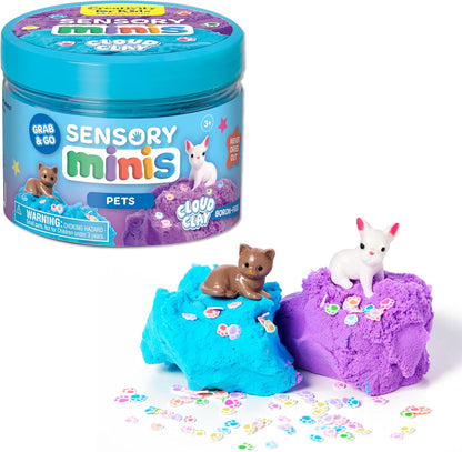 Creativity for Kids Sensory Minis Construction Kit | Cloud Clay Sensory Toy with Excavator for Kids | Spring Crafts that are Mess-Free, Screen-Free Travel Toy (Ages 3+)