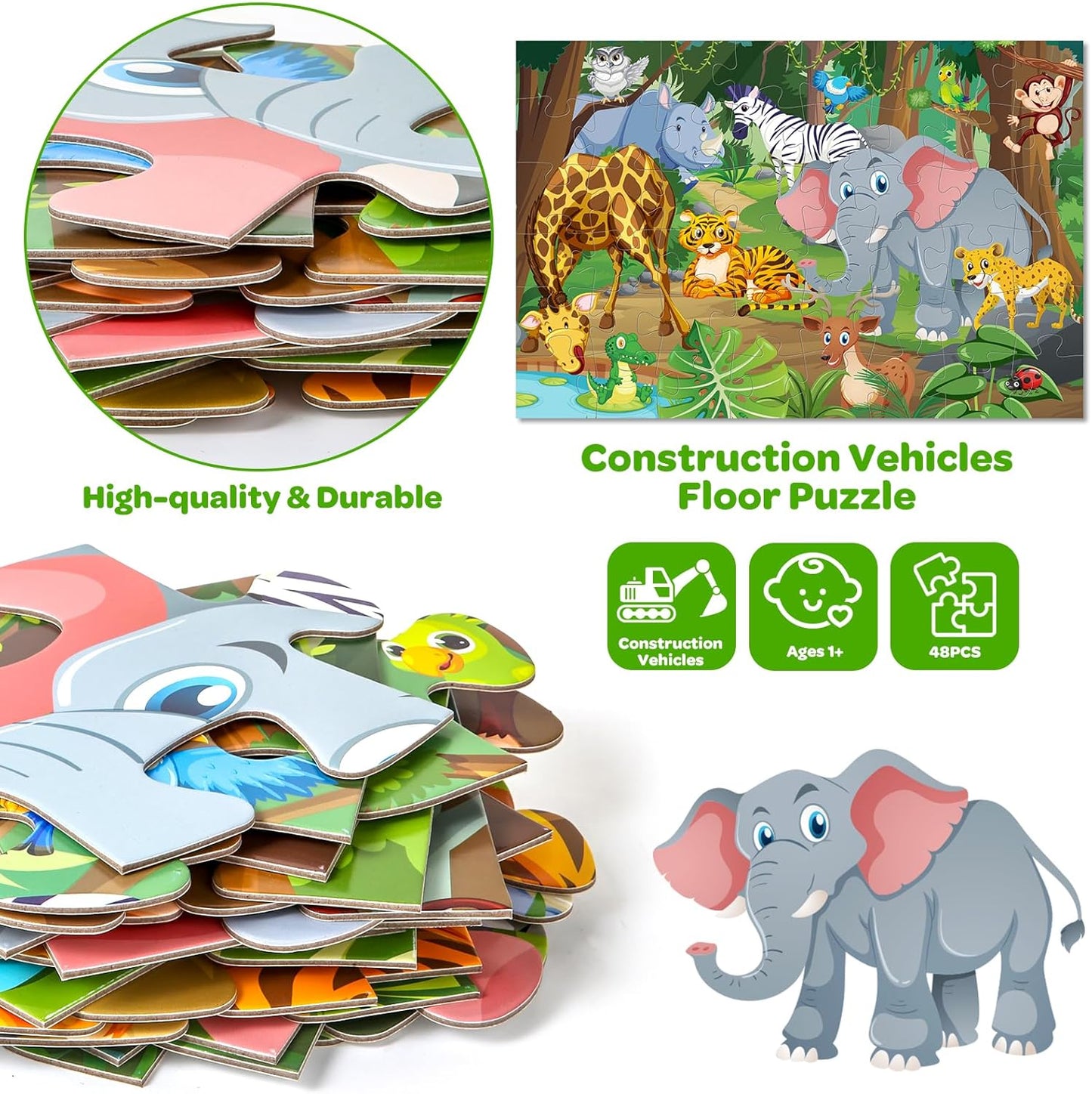 Jumbo Floor Puzzle for Kids, 48 Pieces Large Solar System Jigsaw Puzzles for Kids 3 4 5, Toddler Learning Preschool Educational Toys for 4-8, Birthday for Boys Girls