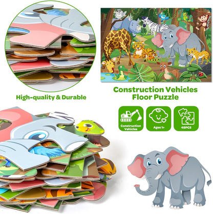 Jumbo Floor Puzzle for Kids, 48 Pieces Large Solar System Jigsaw Puzzles for Kids 3 4 5, Toddler Learning Preschool Educational Toys for 4-8, Birthday for Boys Girls