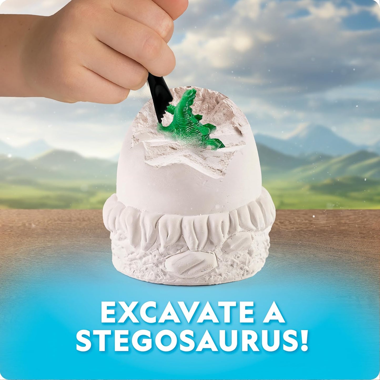 National Geographic Giant Dinosaur Egg Activity Kit – 15+ Dino Crafts, Painting Cars, Clay Models, Dig Brick, Stickers & Learning Guide, Dinosaur Science Toy for Boys & Girls