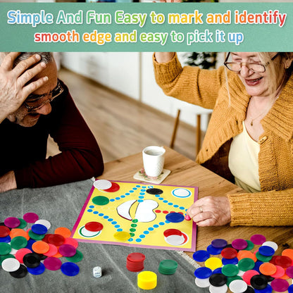 Coopay 500 Pieces Plastic Poker Chips, 1 Inch Bingo Chips Bulk Learning Counters Disks Poker Card Game, Counting Markers for Math Practice, Game Tokens and Teaching Rewards, 25 mm (Green)