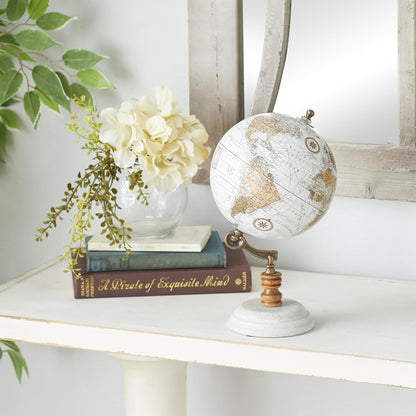 Deco 79 Marble Globe with Marble Base, 7" x 7" x 11", Teal