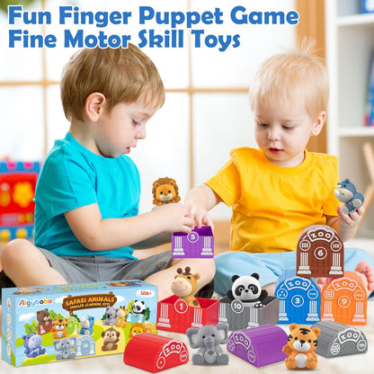 Learning Toys for 1 2 3 Year Old Boys Girls, 20 Pcs Cat Toys for Toddlers 1-3, Kitten Finger Puppet Games, Counting Matching Sorting Motor Educational Playset, Gifts for Baby Toddlers Age 12-18 Months