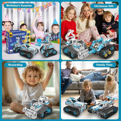 Robot Building Kit with APP/Remote Control STEM Gifts for Boys Age 8-16,Technic Coding Robotic Toys for Kids Birthday, Buildable 5in1 Models with 352+ Pieces