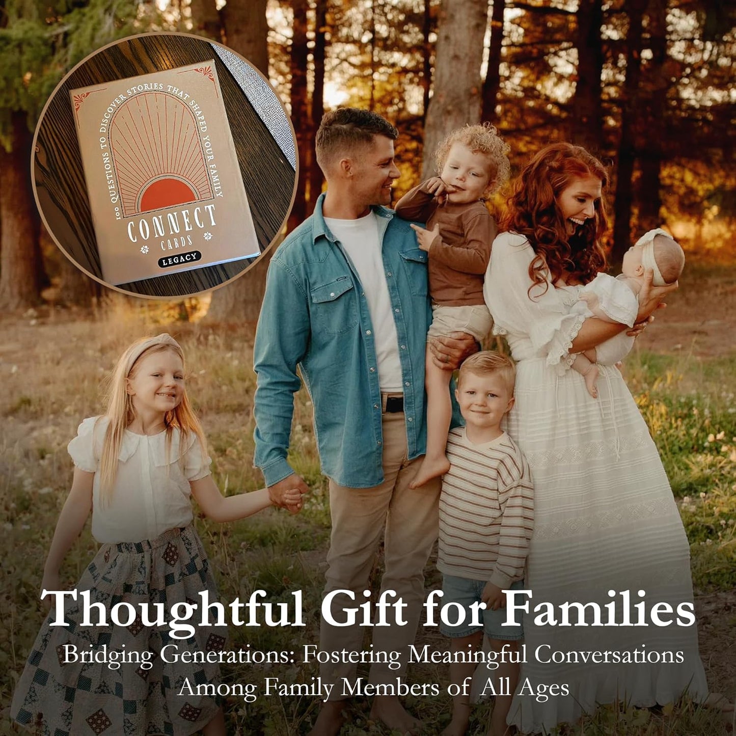 Connect Cards Family Edition - 100 Family Conversation Cards for Kids and Parents to Spark Deeper Connections & Meaningful Moments - Conversation Starters at Home, Dinner, or Travel