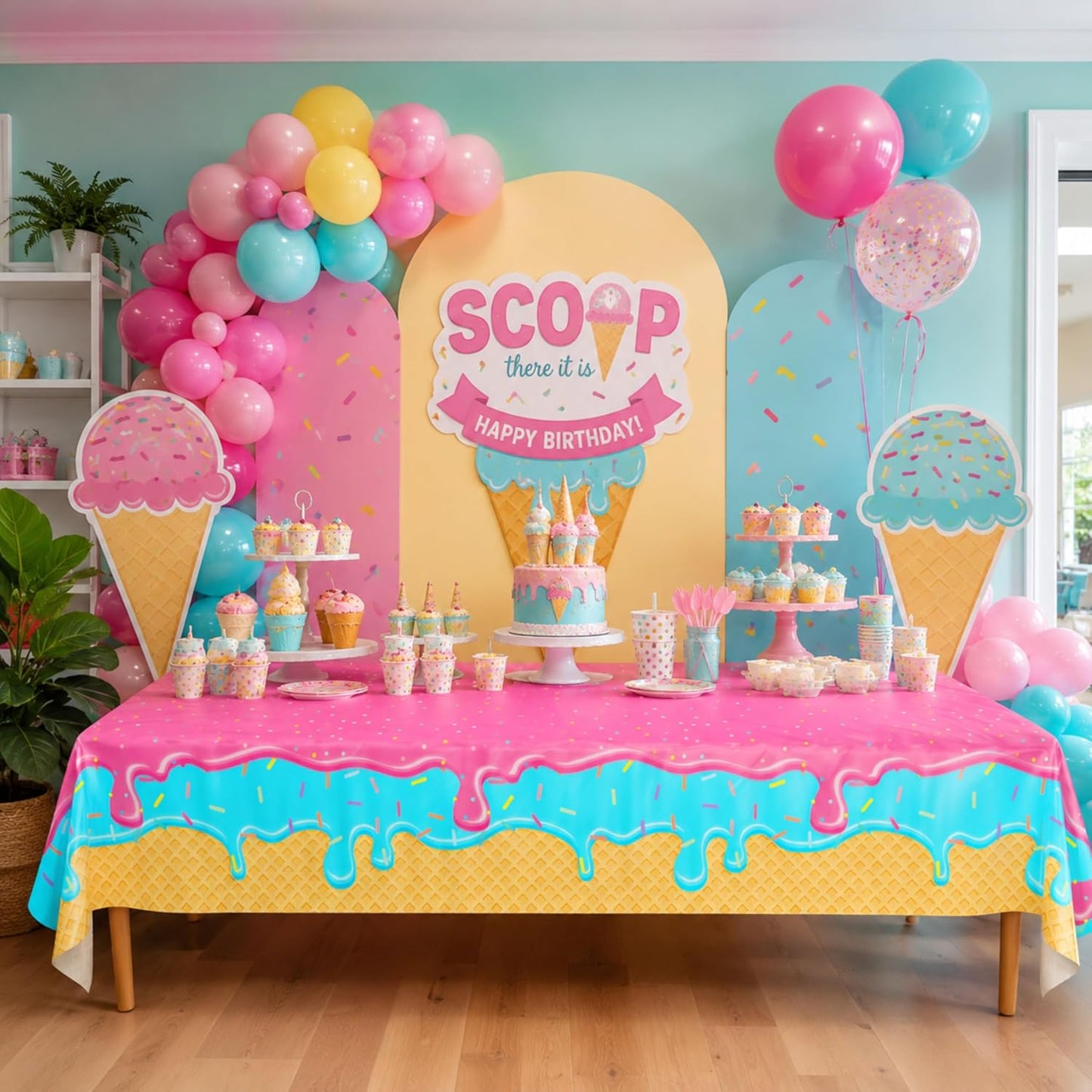 Blue Orchards Science Table Covers (Pack of 3) - 54"x108" XL - Science Birthday Party Decorations, Chemistry Party, Laboratory Theme Table Cloth