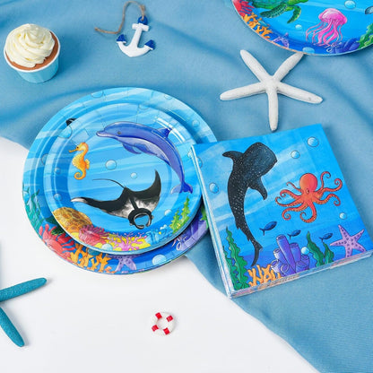 WERNNSAI Science Party Decorations - 48 Pcs Science Plates and Napkins Mad Scientist Birthday Decoration Chemistry Party Plates Set Little Scientist Labratory Favors Serves 16 Guests