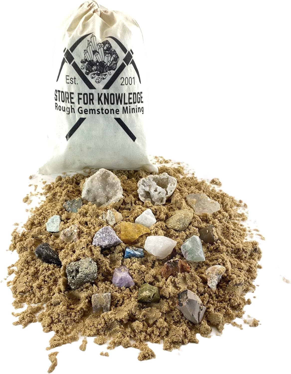 Large Natural Rough Gemstone Mining Bag - 24 Specimens | Rocks and Minerals