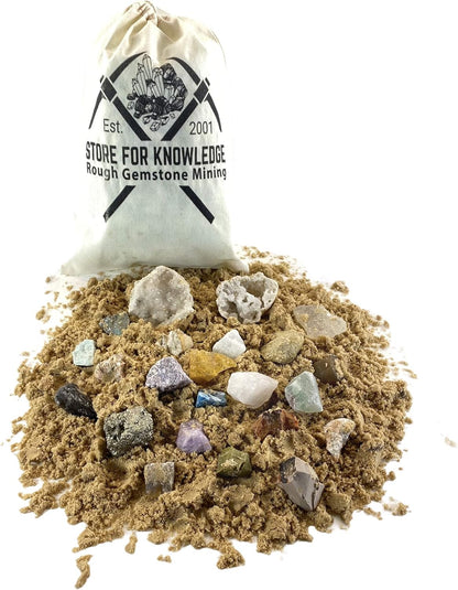 Large Natural Rough Gemstone Mining Bag - 24 Specimens | Rocks and Minerals