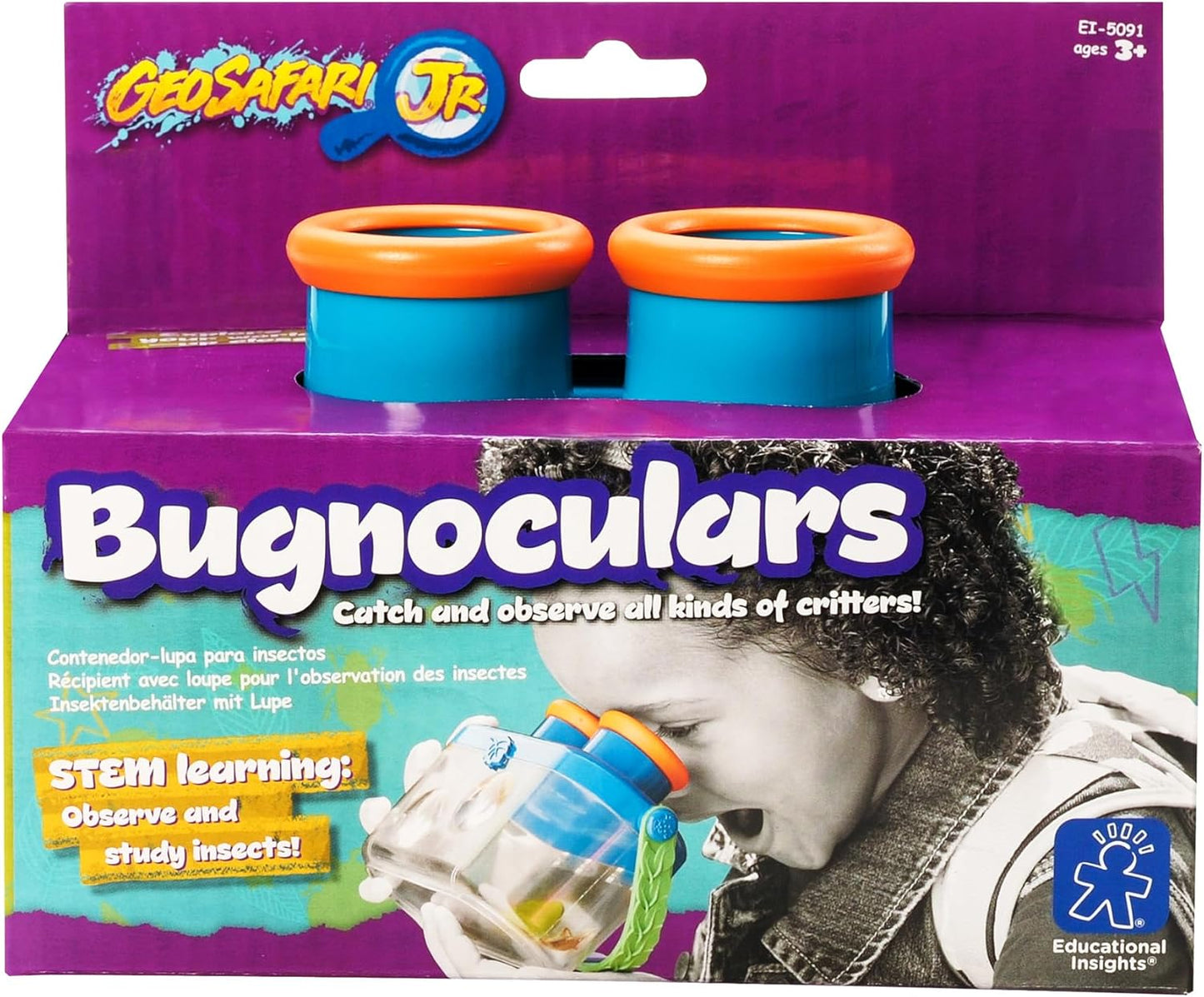 Educational Insights GeoSafari Bugnoculars - Magnifying Bug Container to Catch & Observe Nature, Insects and Bugs for Kids, Critter Keeper, Outdoor Play Bug Kit for Boys and Girls Ages 3+