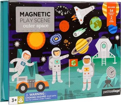Petit Collage: Animal Friends Magnetic Game Board with Mix & Match, Ideal for Ages 3+, Includes Mag Play Scene Treehouse Party, 74 Count