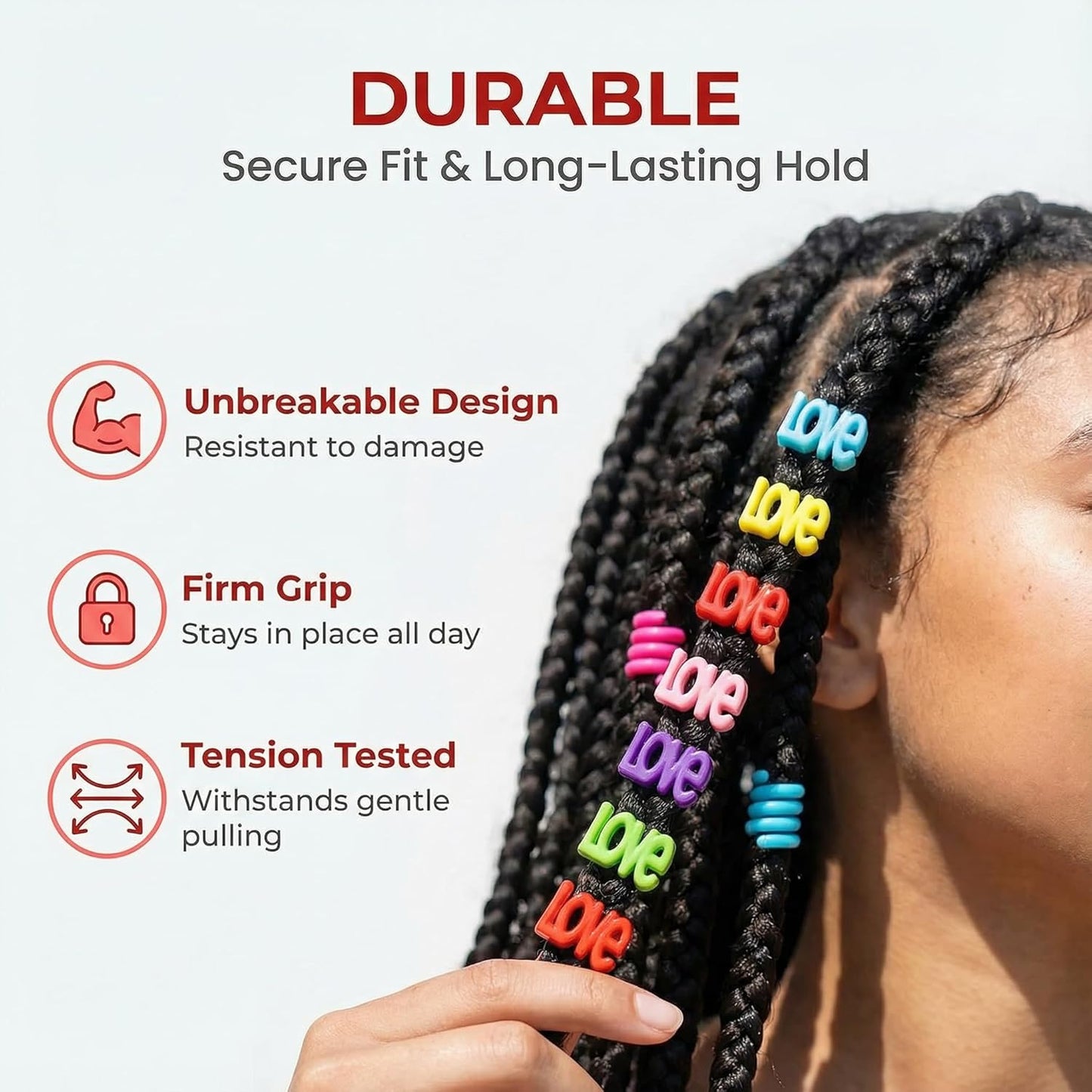 60Pcs Beads for Hair Braids Kids Easy Acrylic Bead Set Jumbo Large Bead for Girls Big Hair Accessories Toddler Beads for Braiding and Cute Hairstyle Decoration