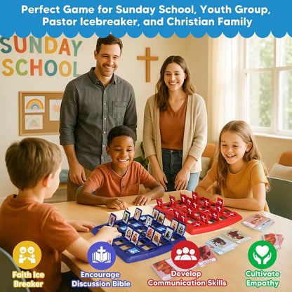 Garybank Guess Bible Who Am I Games for Kids, 24 Holy Bible Characters with Life Story & Verse Cards, Bible Trivia Study Supplies for Sunday School, Youth Group & Teens, Christian Catholic Gifts