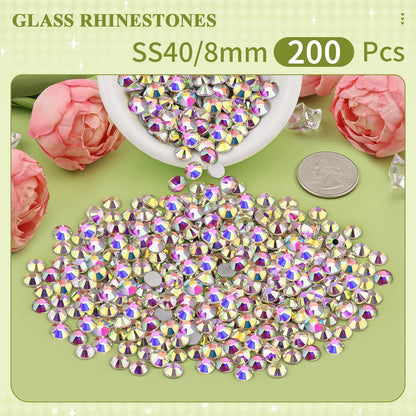 5000PCS SS6/2mm Glass Crystal Rhinestones (Clear), Bedazzling Flatback Rhinestones for Crafting DIY Crafts Nail Art Makeup Decoration, Gems Diamond Charms for Tumbler Shoes Clothing Mug