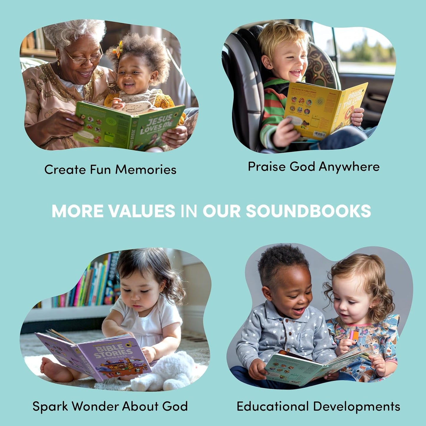 Dance with Jesus Christian Sound Books for Kids - 6 Bible Songs for Toddlers – Christian Gifts for Kids - Baby Bible for Baptism, Christening, Dedication Gifts, Sunday School, Preschool Homeschool