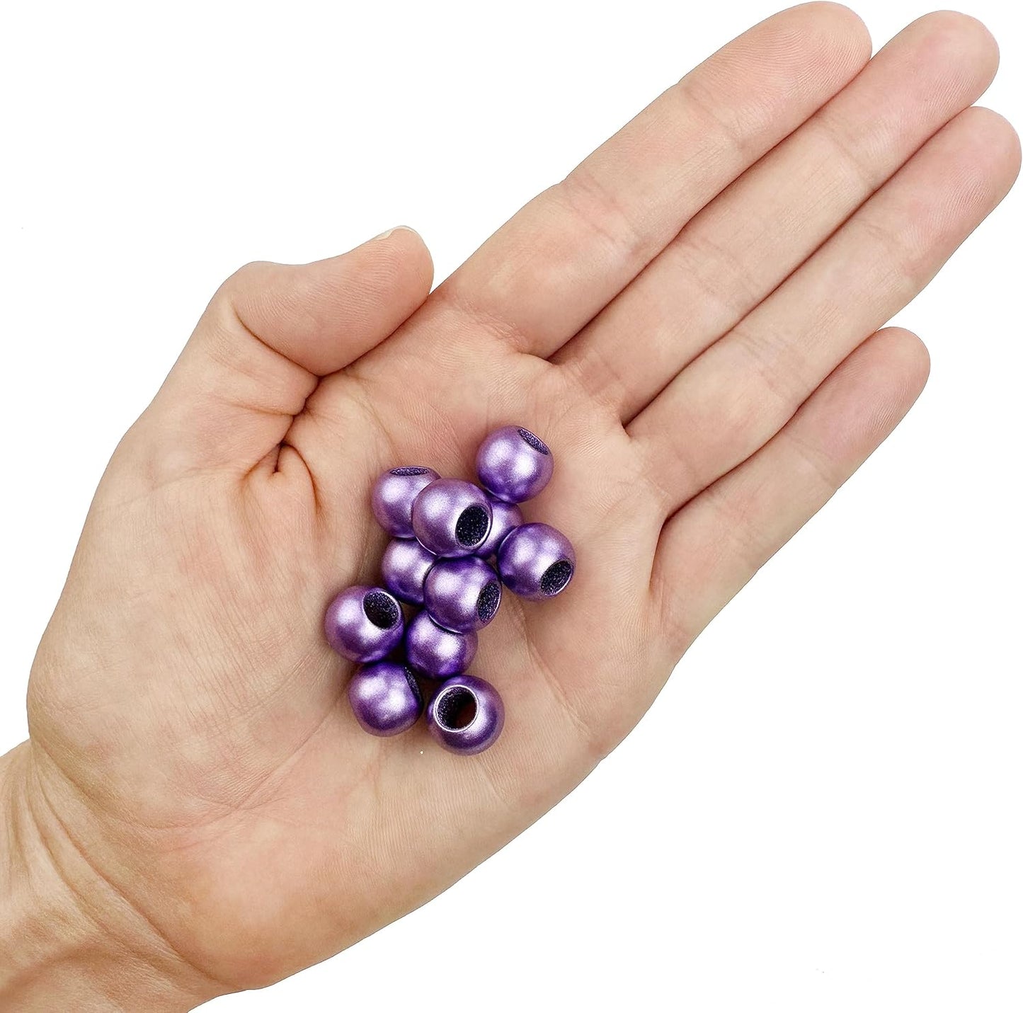 300 Acrylic Large Hole Beads for Crafts and for Hair 10mm x 12mm Acrylic Barrel Beads with 5.7mm Large Hole, Glossy Primary Assortment