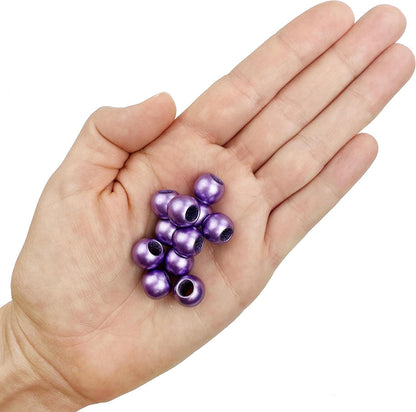 300 Acrylic Large Hole Beads for Crafts and for Hair 10mm x 12mm Acrylic Barrel Beads with 5.7mm Large Hole, Glossy Primary Assortment