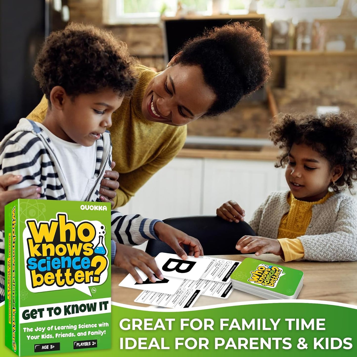 QUOKKA Board Games for Kids 8-12 and Family - Set of 4 Who Knows It Better? - 2000+ Questions Across Biology, Culture, STEM and Math - Educational Trivia Cards for Learning and Game Night