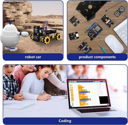 ACEBOTT Smart Robot Car Kit Compatible with Arduino, Robotics for Kids Ages 8-12 12-16, Electronic Programming Project/STEM Science Kits Coding Gifts for Adults and Youths