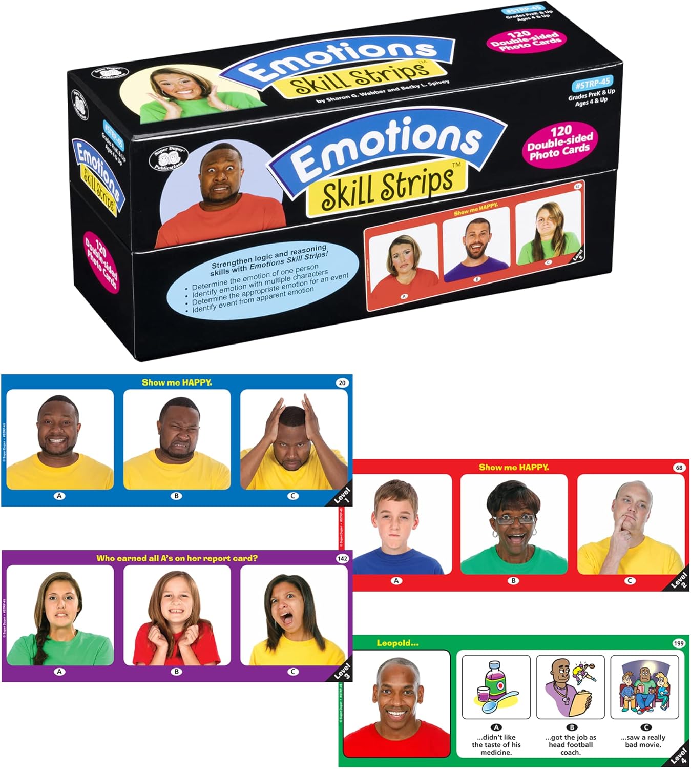 Super Duper Publications | Emotions Skill Strips® Photo Flash Cards | Educational Learning Resource for Children