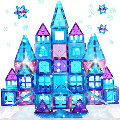 KAEILORU Magnetic Tiles Road Set with Car Magnet Building Tile Toys for Kids Ages 3-5 4-8 5-7 Magnetic Blocks Expansion Pack STEM Construction Valentines Toys Boy Girl Toddler Birthday Gift 42pcs