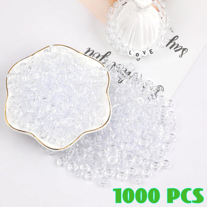 Auvoua 1000Pcs Pony Beads Bracelet 9mm Yellow Plastic Barrel Pony Beads for Necklace,Hair Beads for Braids,Key Chain,Jewelry Making (Yellow)