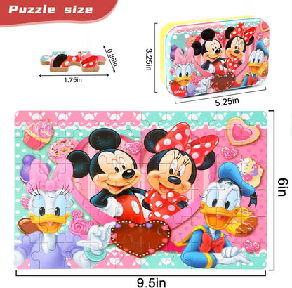 MZZOTOY Puzzles for Kids Ages 4-8, 60 Piece Puzzles for Kids Ages 3-5 in a Metal Box Girls and Boys Learning Educational Jigsaw Puzzle Toys Gifts