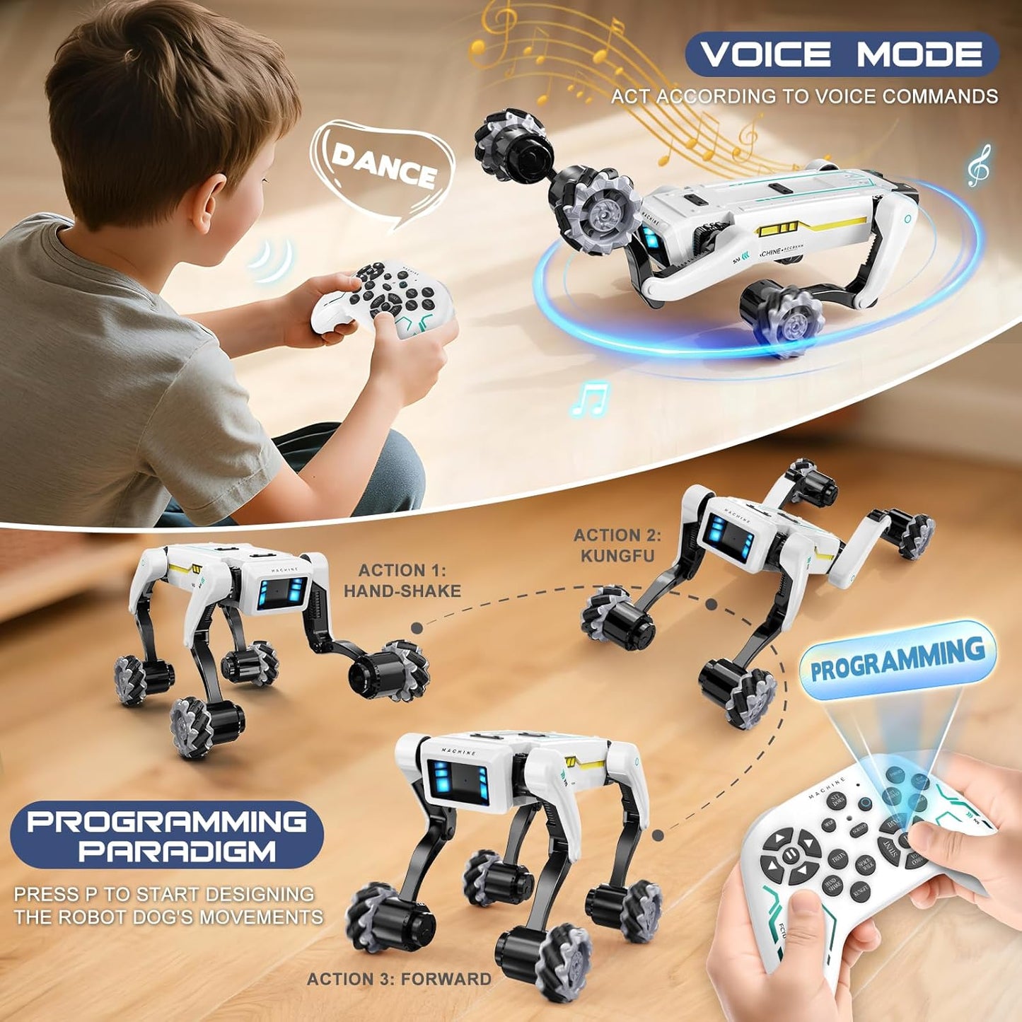 Smart Robot Dog - Interactive STEM Pet with Voice Control, 30+ Actions & APP Programming, Durable Design for Kids Age 6+ (Compatible with iOS/Android)