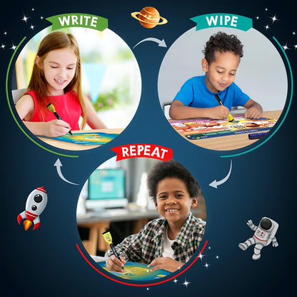 Skillmatics Educational Game - Dots & Mazes, Reusable Activity Mats with Dry Erase Marker, Gifts, Travel Toy, Ages 3 to 6