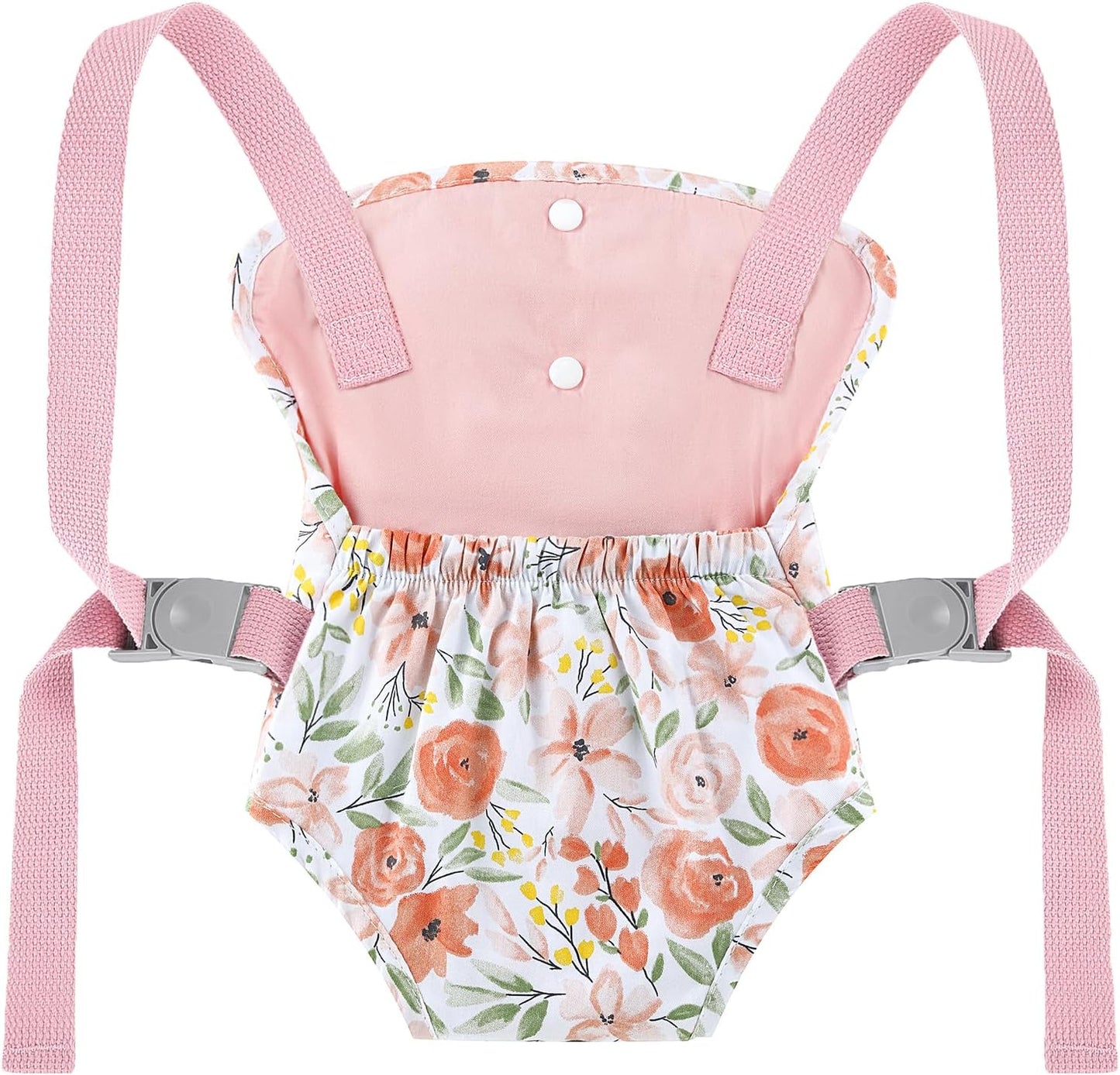 GAGAKU Baby Doll Carrier for Little Girls, Reborn Doll Accessories for Toddlers 3+ Years Old, Kids Toy Baby Dolls Sling Carrier - Pink - Moonflower