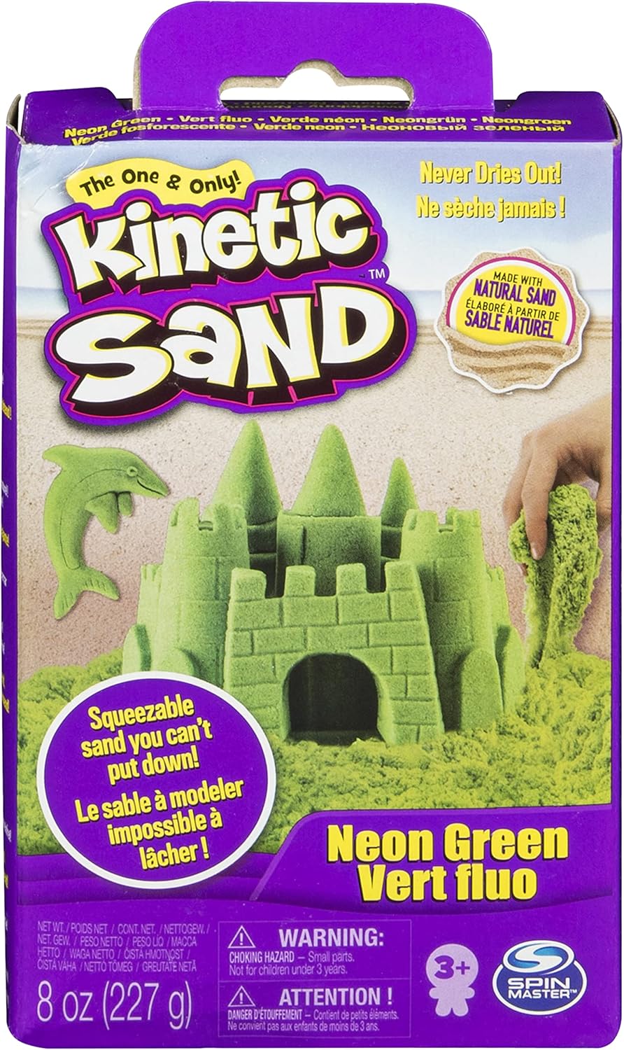 Kinetic Sand 8oz Neon Box (Variety of Colours - Style Picked at Random. One Supplied)