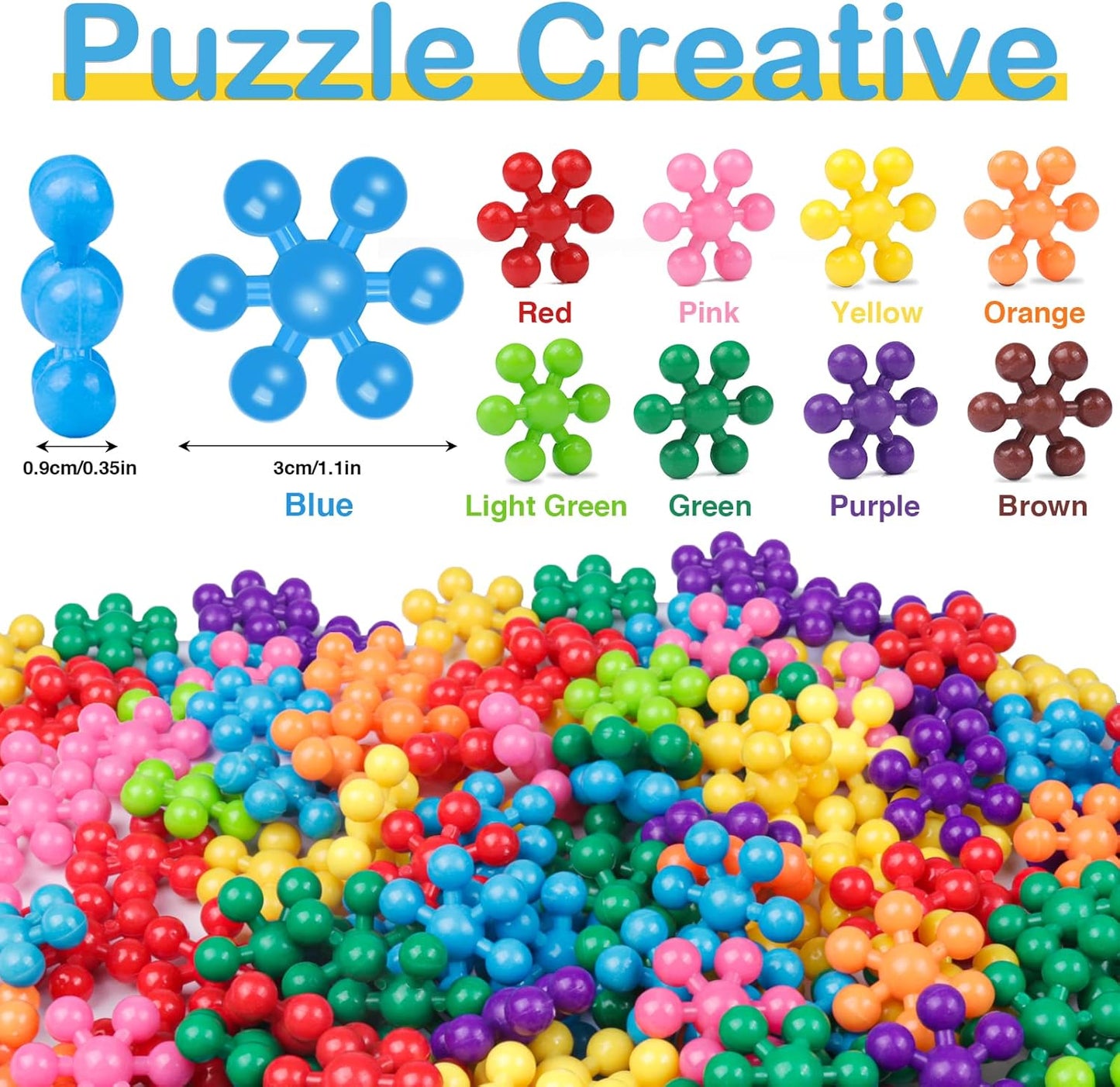 NEOACT 200PCS Building Blocks Kids Educational Building Toys Interlocking Plastic Connect Block Manipulatives for Preschool Kids Aged 3+, Creativity Kid Toy Classroom Kindergarten Toys