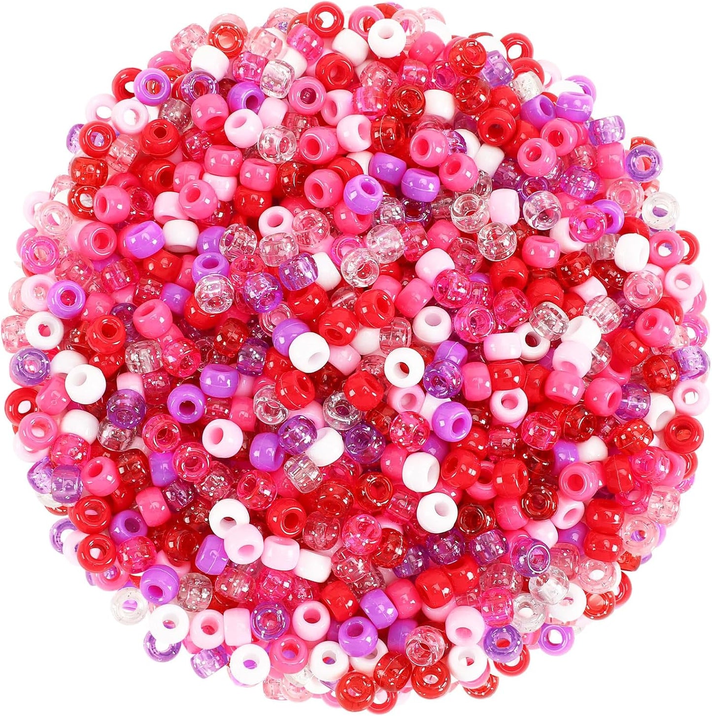 UPINS 1200Pcs Christmas Pony Beads Friendship Plastic Small Hair Beads Red Green White Pony Beads for Necklace Supplies (Christmas)